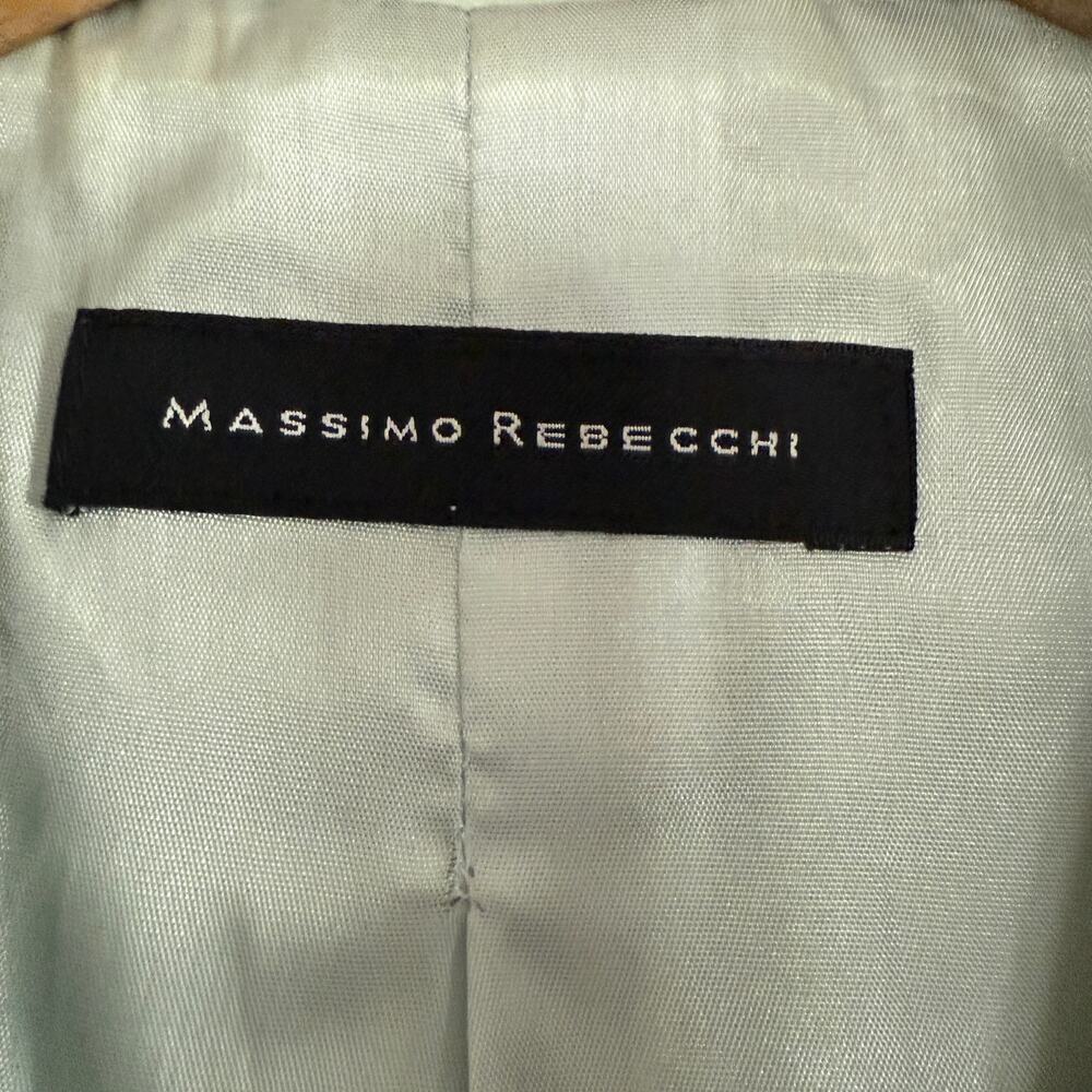 MASSIMO REBECCHI Y2K Vintage Sage Green Calfskin Blazer Leather Jacket Small - Picture 3 of 10